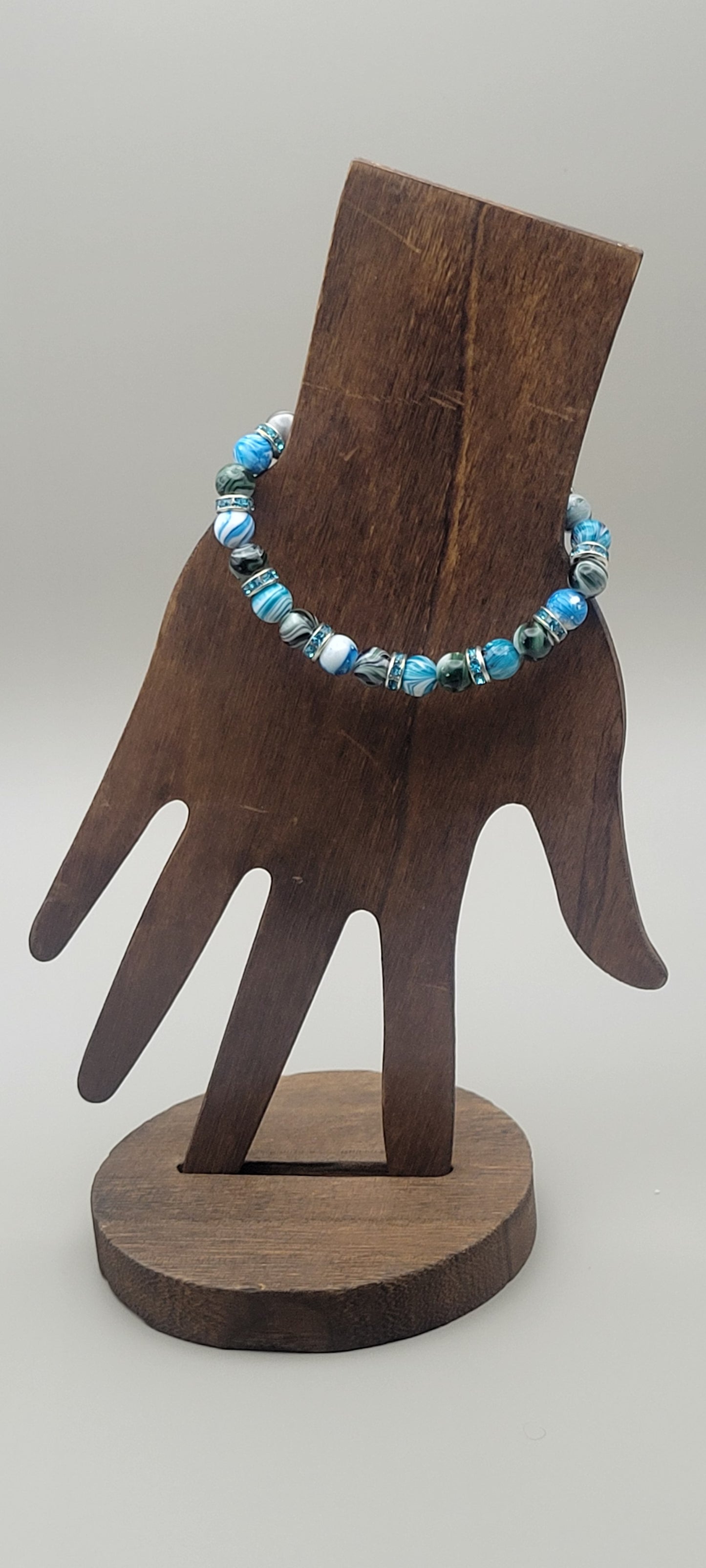 Blue marble beaded bracelets