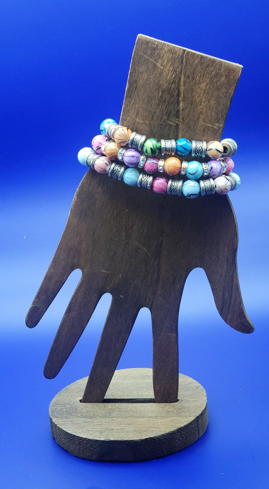 Marble beaded bracelets