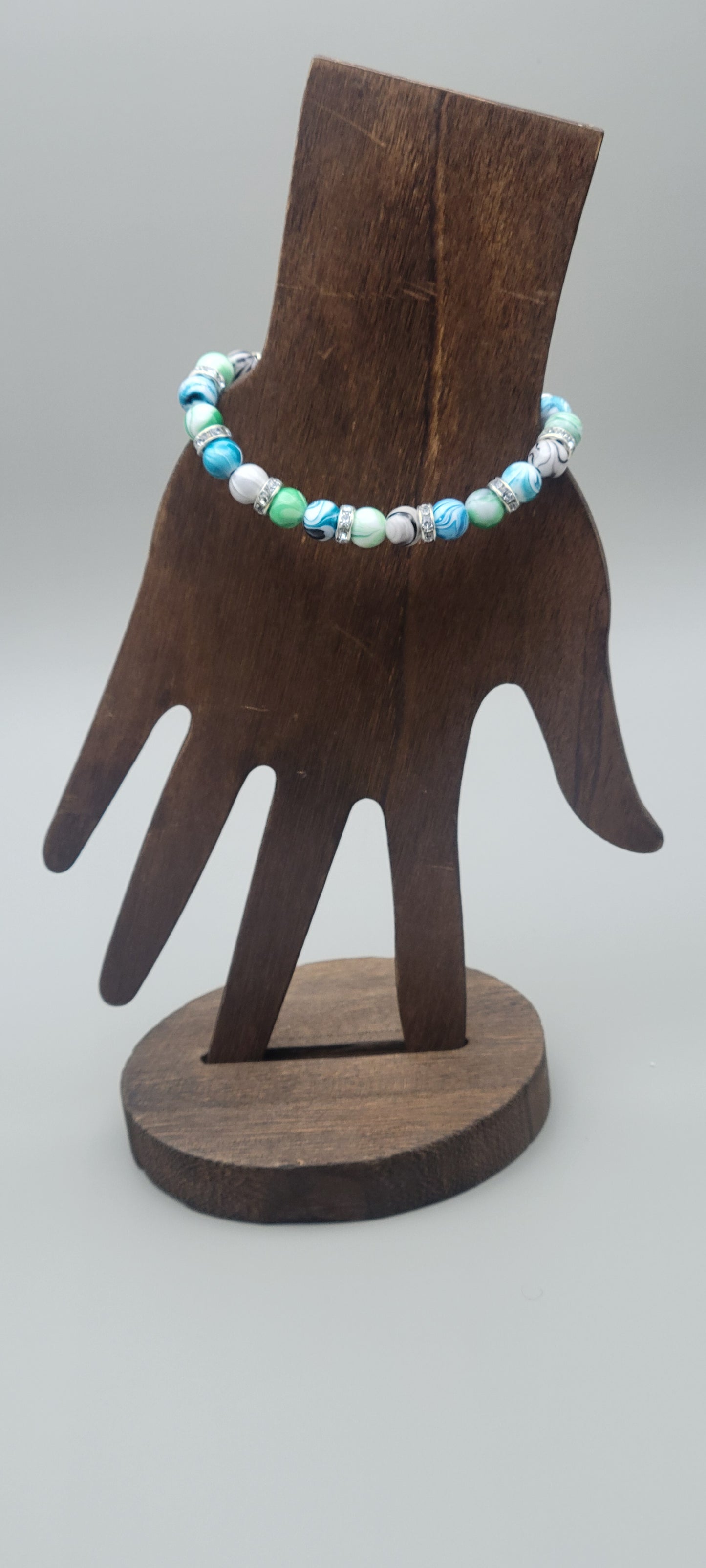 Blue marble beaded bracelets