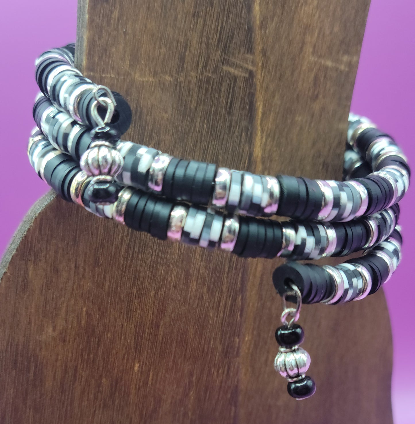 Clay bead wrap bracelet