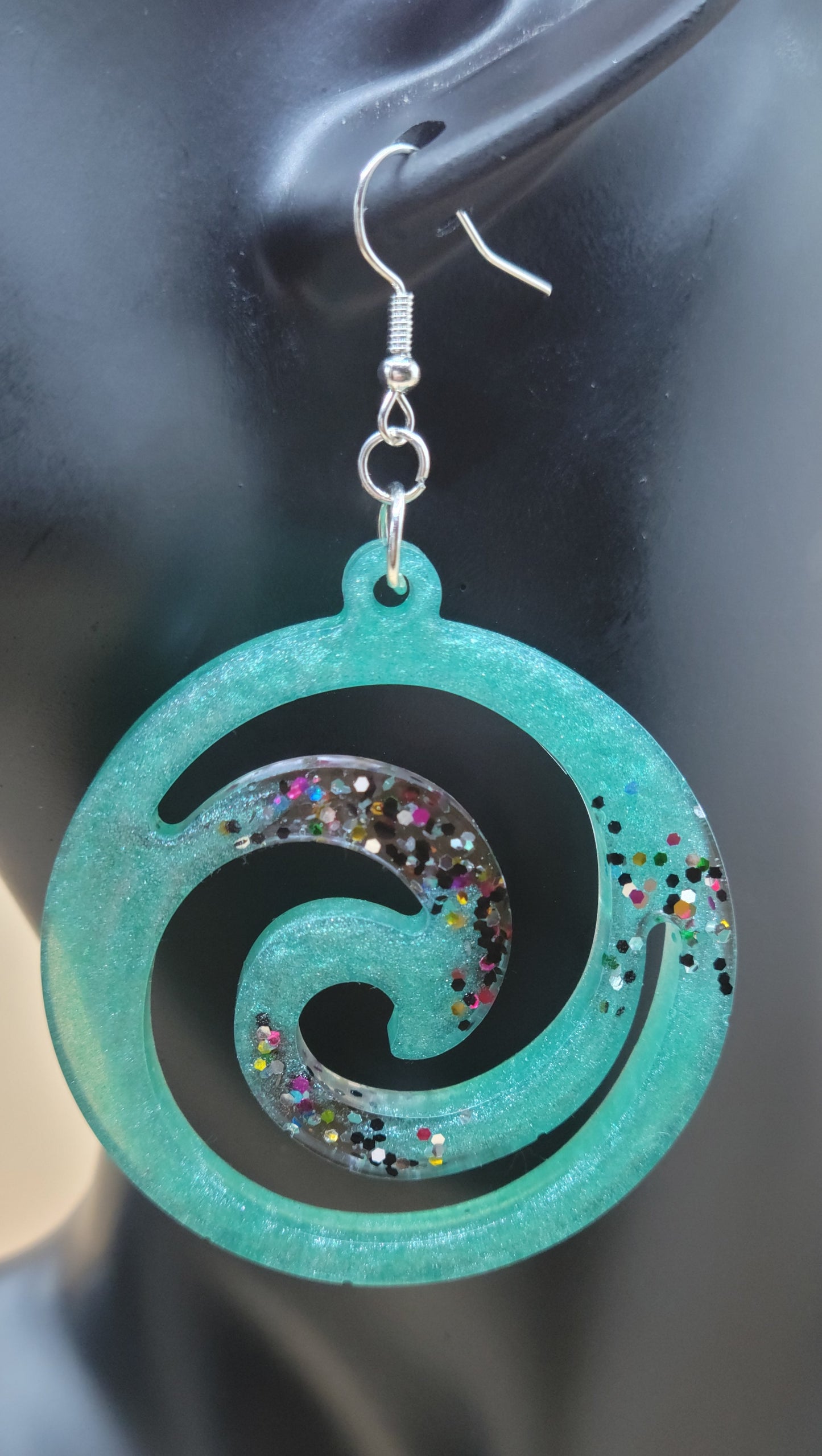 Aqua swirl jewelry set