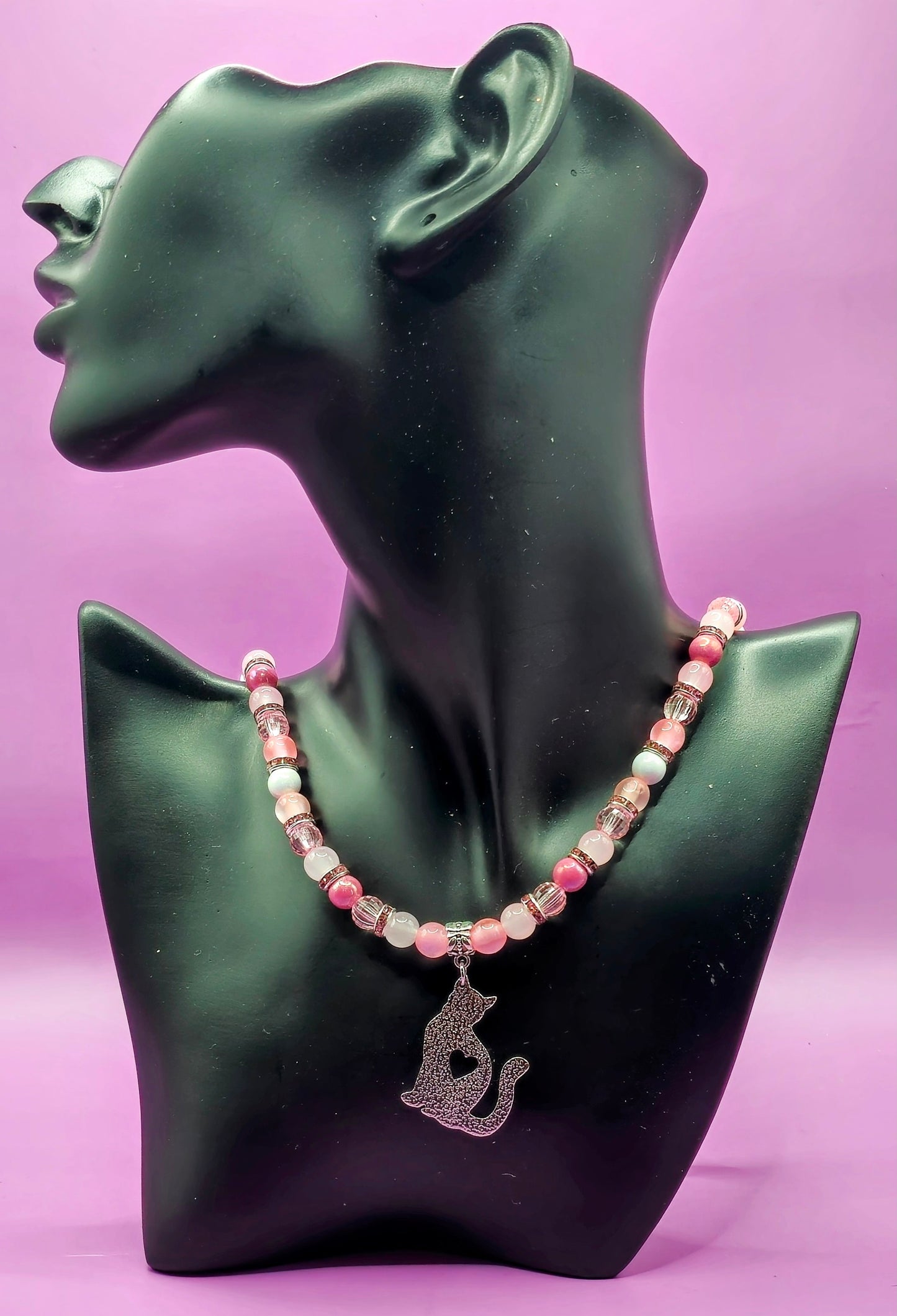 Pink Cat Necklace