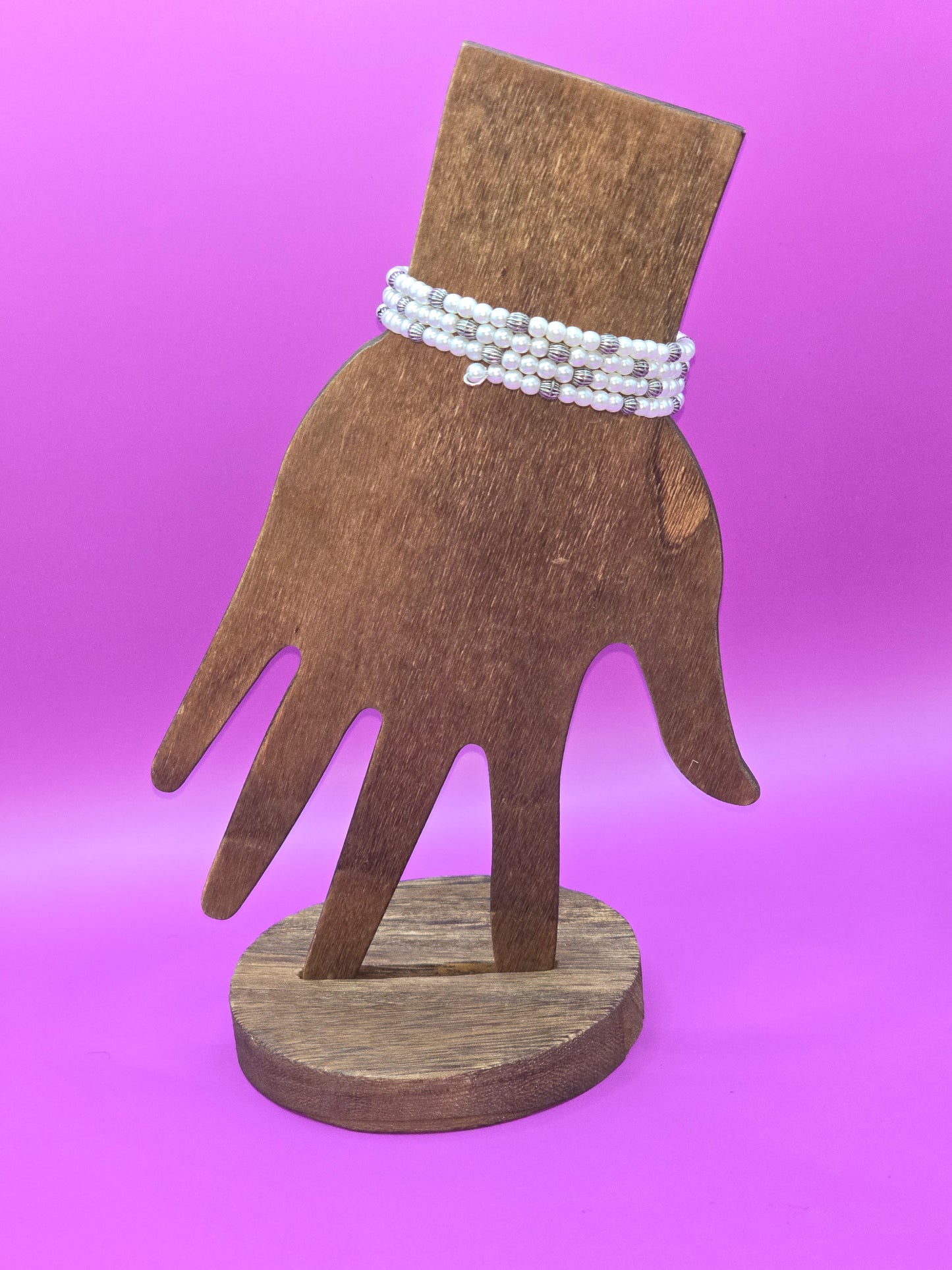 White & Silver Wrap Bracelet