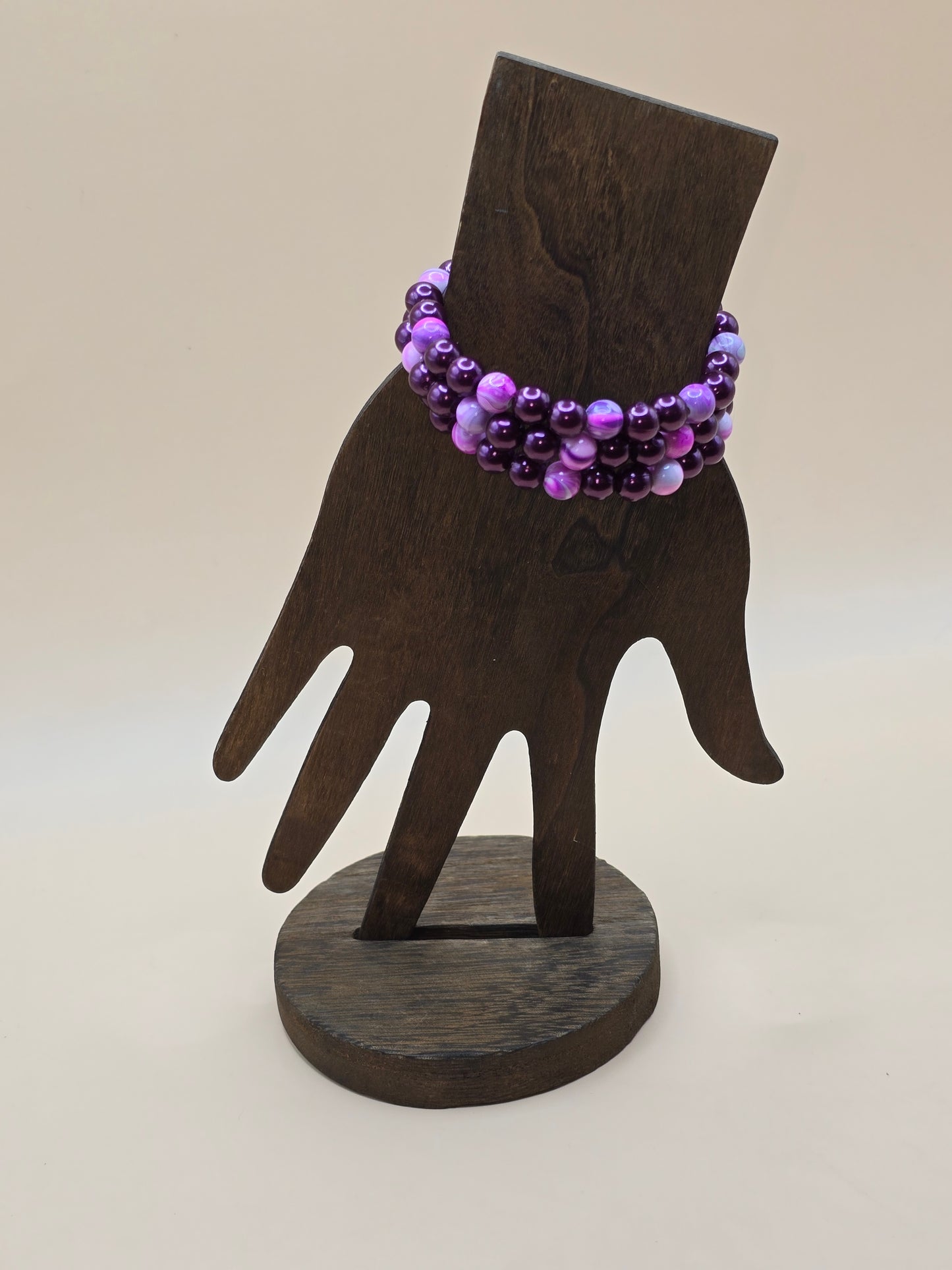 Purple Beaded Wrap Bracelet