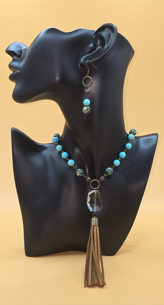 Turquoise Tassel Set