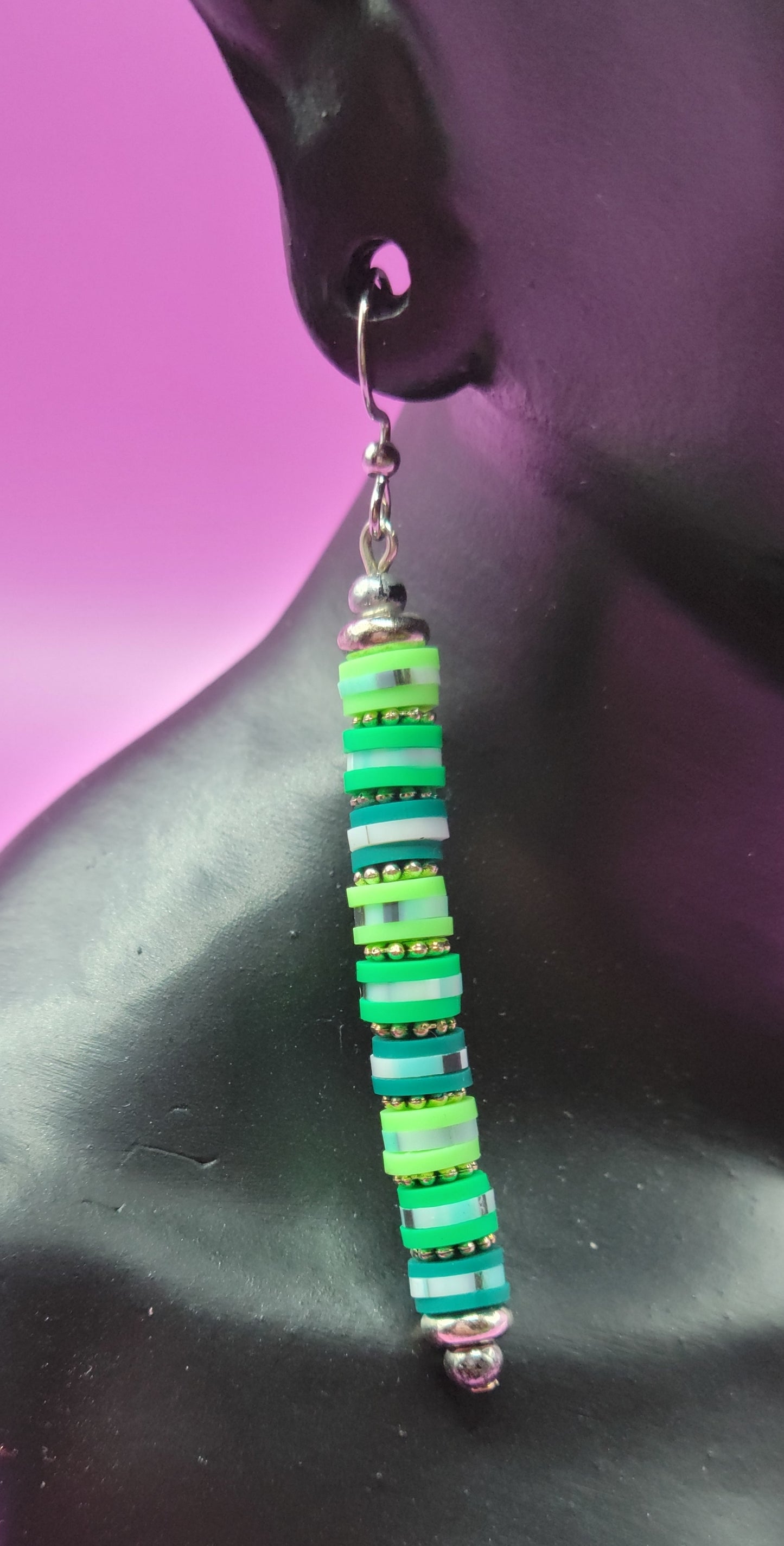 Green Clay Earrings